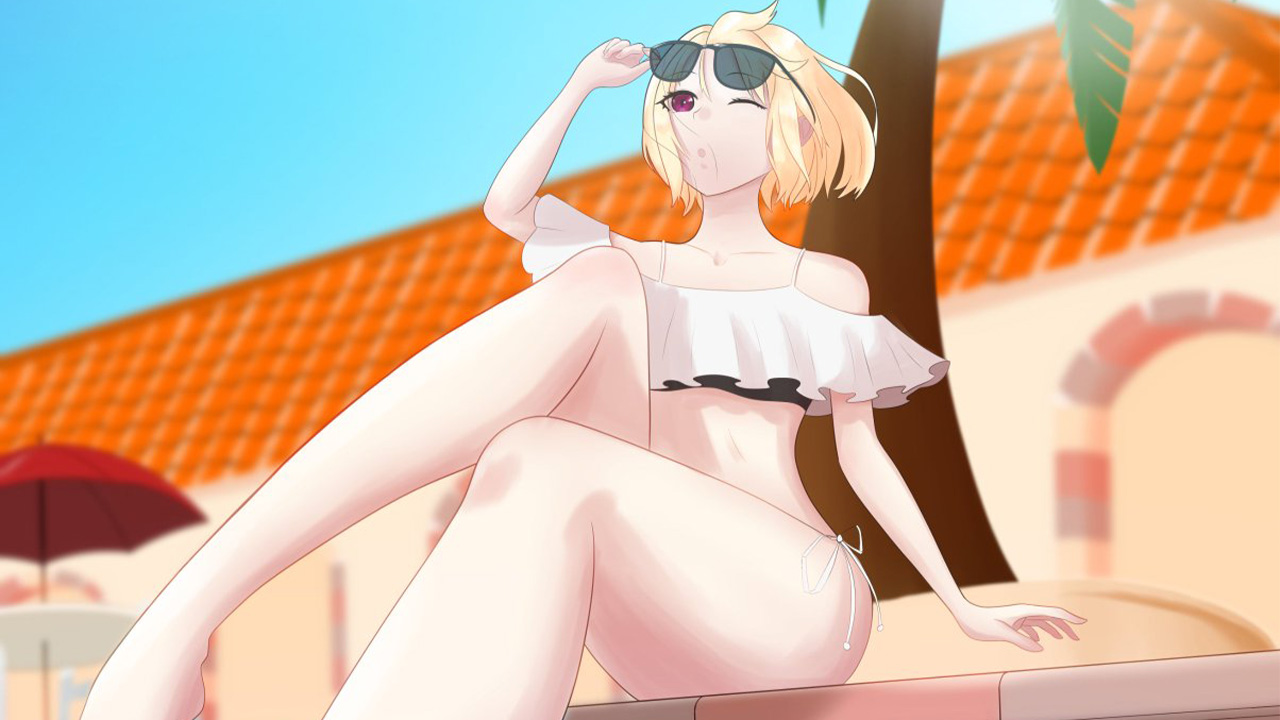 プールサイドの女の子